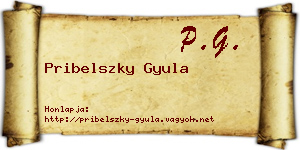 Pribelszky Gyula névjegykártya